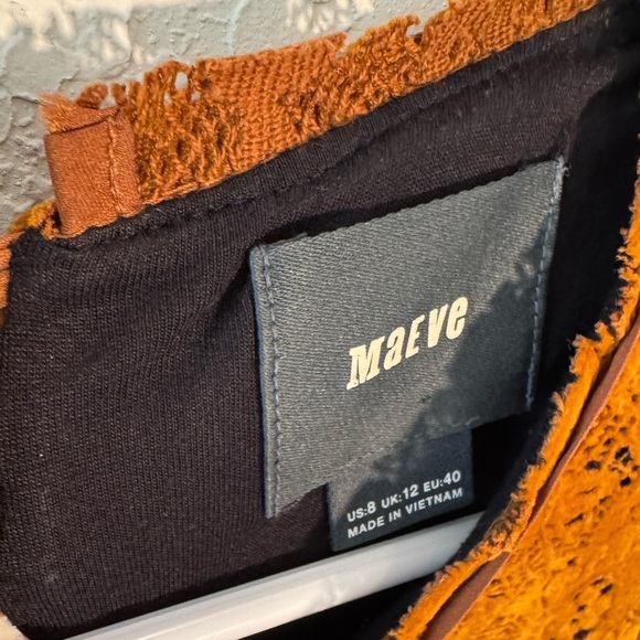 Maeve Anthropologie Amis Velvet Lace A Line Open Knit Holiday Dress Size 8 - Picture 6 of 10